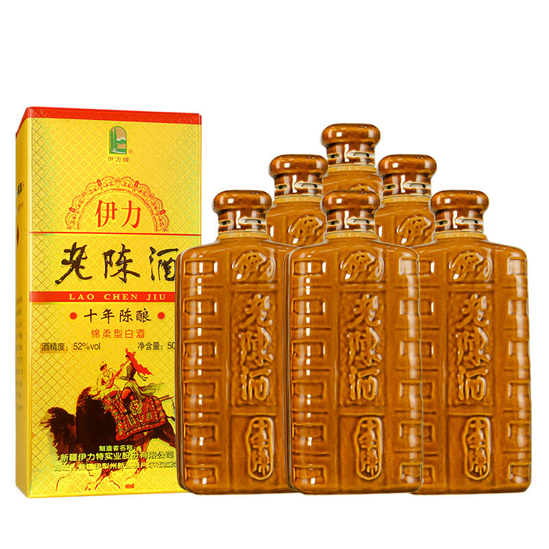 伊力特十年陈酿老陈酒绵柔型纯粮食酿造白酒52度500ml*6整箱正品