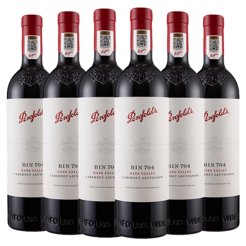 奔富BIN704美国进口红酒赤霞珠干红葡萄酒750ml*6瓶整箱正品行货
