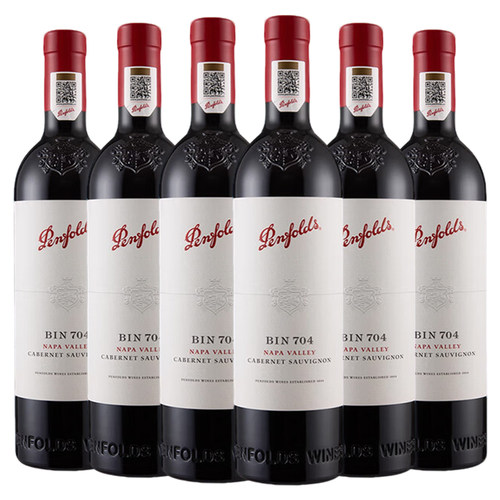 奔富BIN704美国进口红酒赤霞珠干红葡萄酒750ml*6瓶整箱正品行货