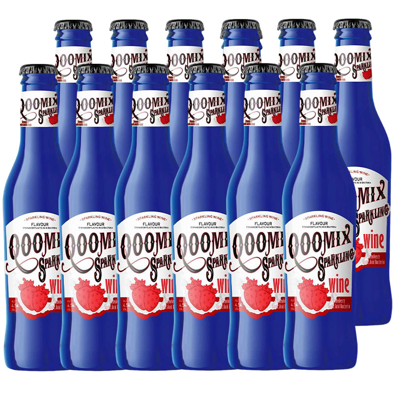 酷美客草莓乳酸菌风味气泡酒女士低度果酒小甜酒微醺270ml*12正品