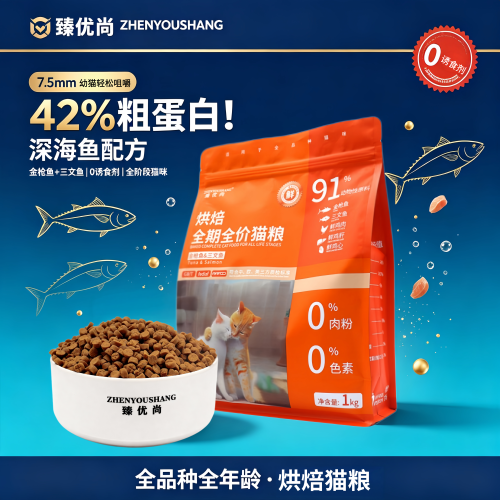 臻优尚低温烘焙猫粮无谷幼猫成猫