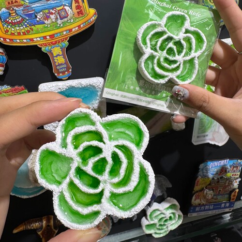 青海茶卡盐湖察尔汗盐湖翡翠湖兔子玫瑰冰箱贴旅游伴手礼物纪念品
