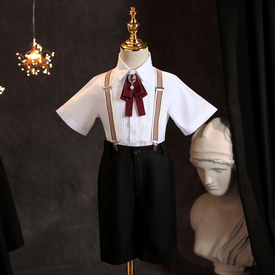 男童礼服夏季背带裤套装小学生毕业服装主持人P钢琴合唱演出服六