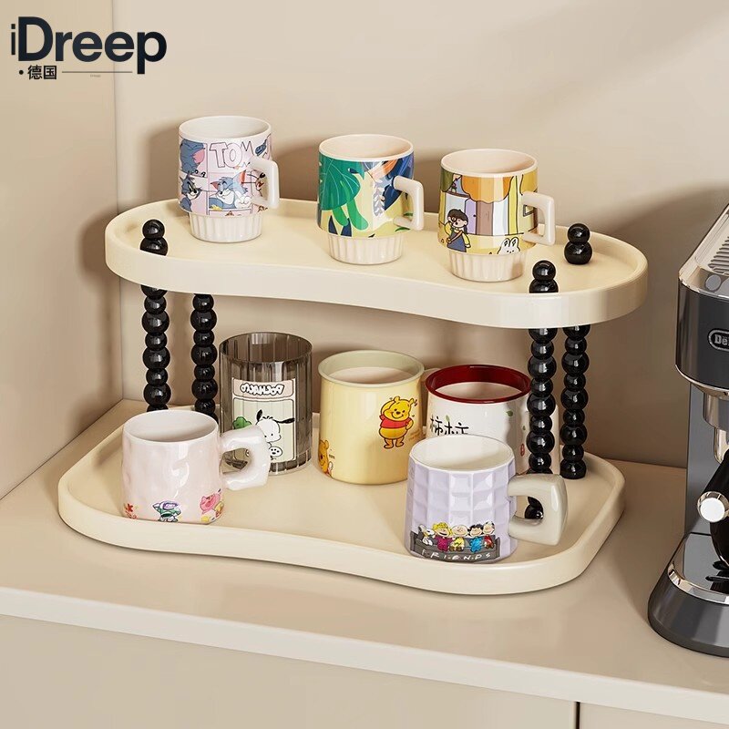 德国置物架多层收纳架高级感轻奢餐边柜放杯子茶杯水杯架桌面收纳