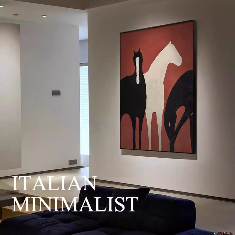 客厅大气抽象落地画沙发背景墙装饰画简约高级感现代玄关挂画白马,家居饰品,现代装饰画,淘宝优惠券,粉丝福利购,淘宝优惠卷