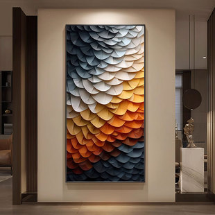 轻奢高级感入户玄关装饰画简约现代走廊过道尽头壁画抽象挂画