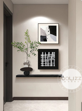 极简黑白灰玄关装饰画入户正对门壁画2025新款高级感走廊过道挂画