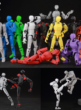 9L3D打印多关节可动Dummy13幸运T13人偶橙黑素体模型手办桌面摆件