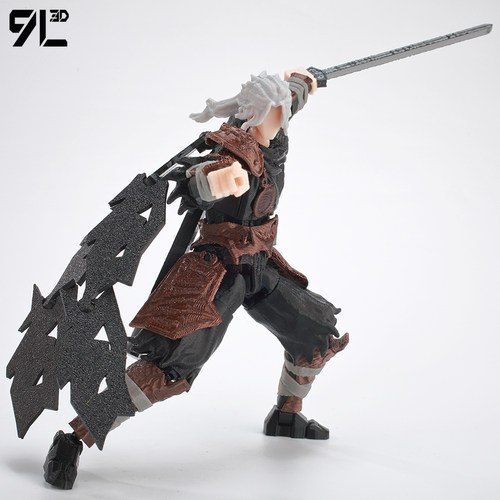 9L3D正品原创武侠侠客关节可动人偶古风武士手办拼装模型桌面摆件