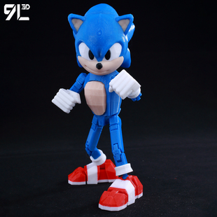 9L3D打印多关节可动人偶幸运LuckyDummy13刺猬索尼克手办周边玩具