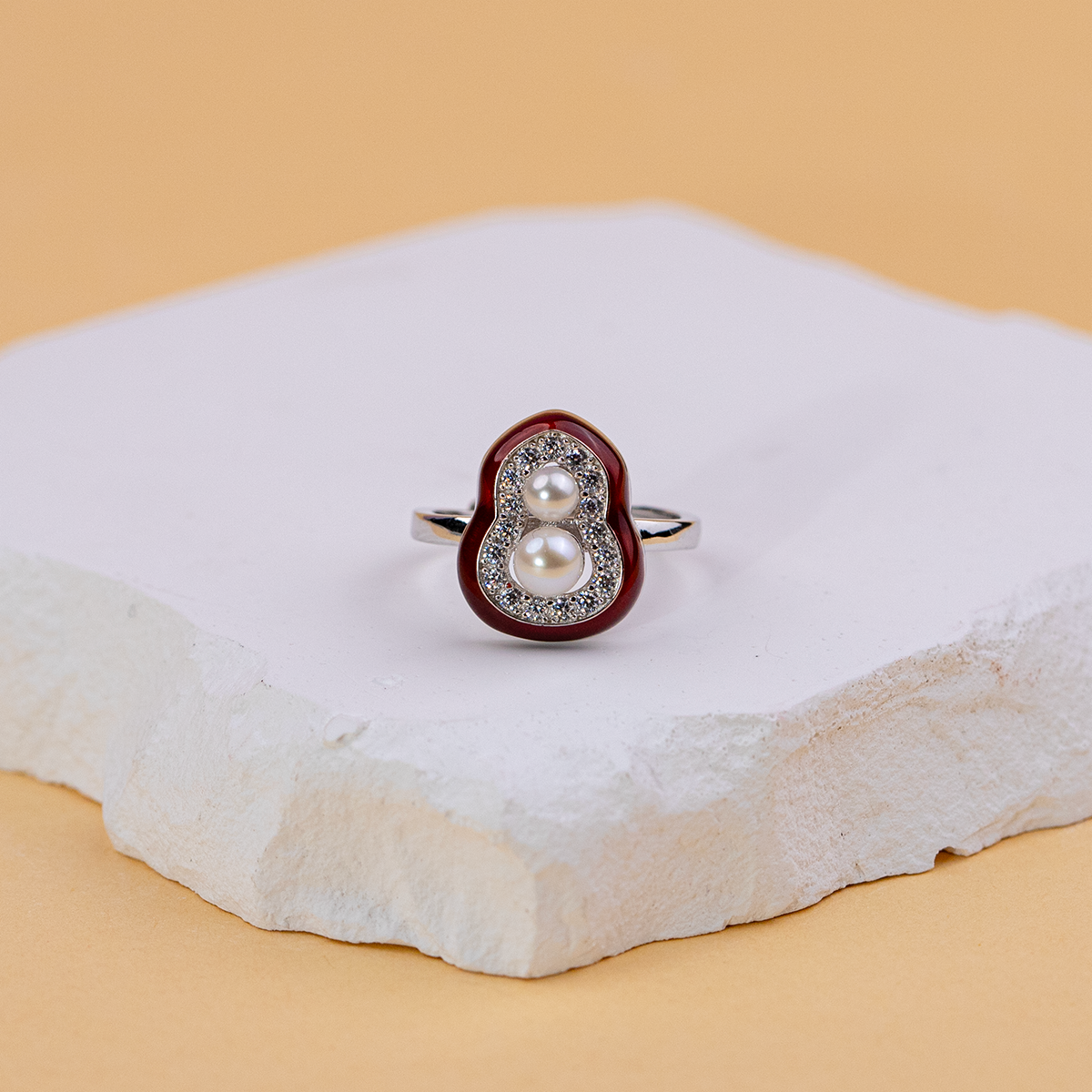 Folli Follie【烈儿专属】淡水珍珠S925银戒指3-4mm时尚R0322709