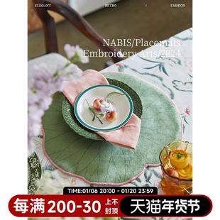 橱柜盘垫 孤品4折 蜡笔派餐垫餐巾法式 垫布纯色家用隔热中式