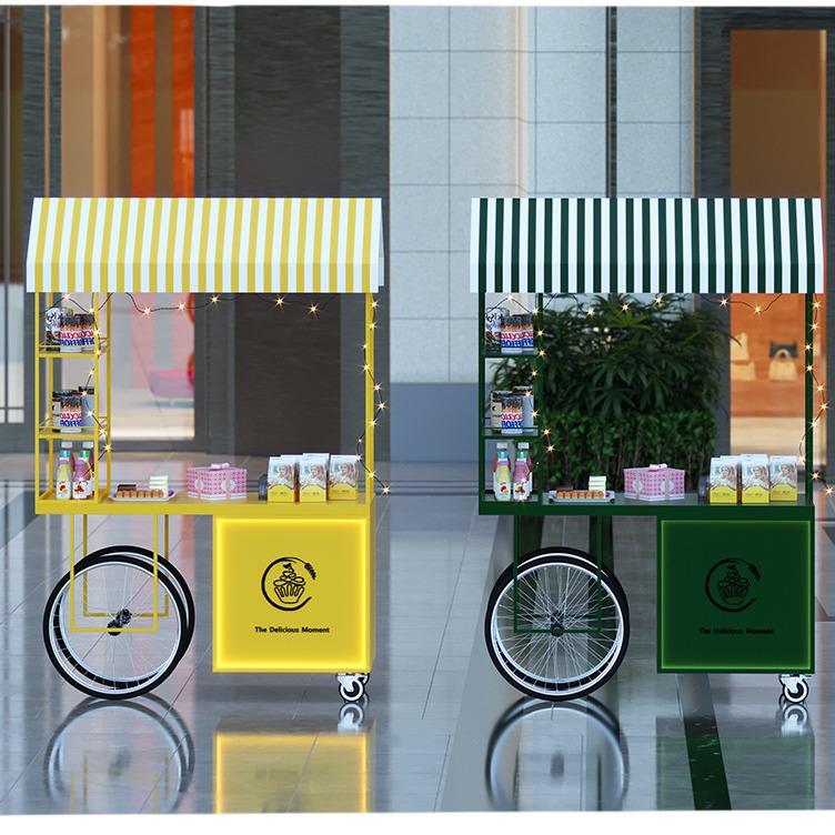 摆摊推车置物架市集夜市地摊餐车手推多功能小吃流动摆摊小推车