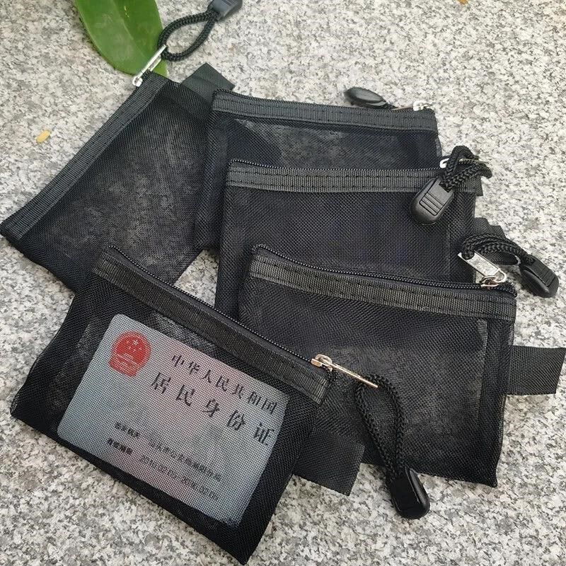 迷你零钱袋卡片袋透明尼龙网纱拉链袋小物品耳机随身收纳袋小容量