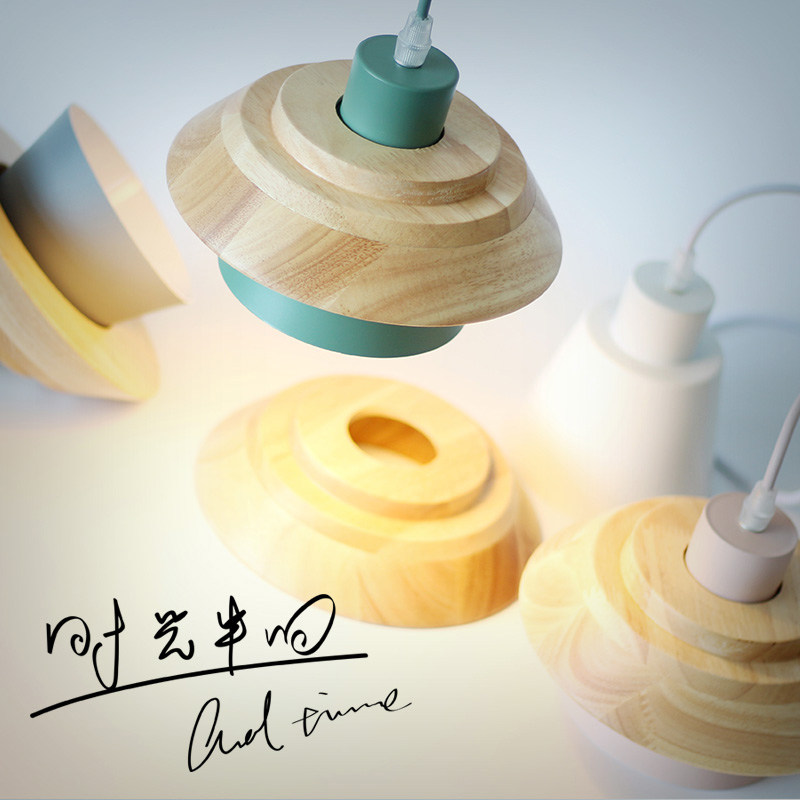 北欧吊灯 日式实木餐厅小吊灯 三头彩色简约现代创意个性床头灯,家装灯饰光源,餐厅吊灯,淘宝优惠券,粉丝福利购,淘宝优惠卷