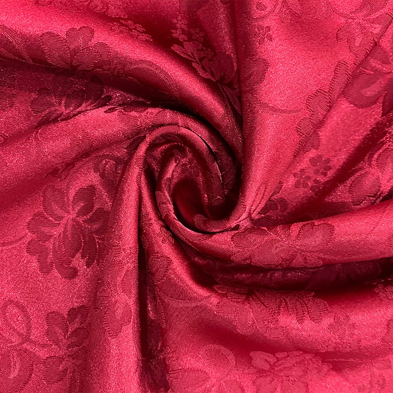 【新品】色丁花朵提花染色面料多色纬弹浮雕时尚女装连衣裙旗袍布