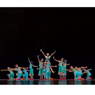 六一儿童舞蹈服月光光演出服幼儿中国风少儿女童民U族舞秧歌表演