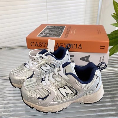 N530儿童鞋松紧带透气网面男童跑步鞋轻便软休闲魔术贴女童运动鞋