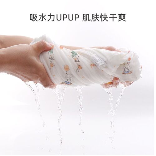 婴儿浴巾儿童纱布浴巾棉宝宝新生超柔吸水洗澡盖毯四季可用