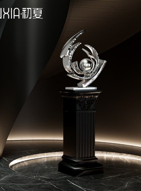 艺术抽象雕塑落地大摆件酒店大堂轻奢高级感办公室楼梯下装饰品