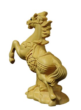 黄杨木十二生肖雕刻摆件 手工动物把件 新中式风格木雕工艺品 可