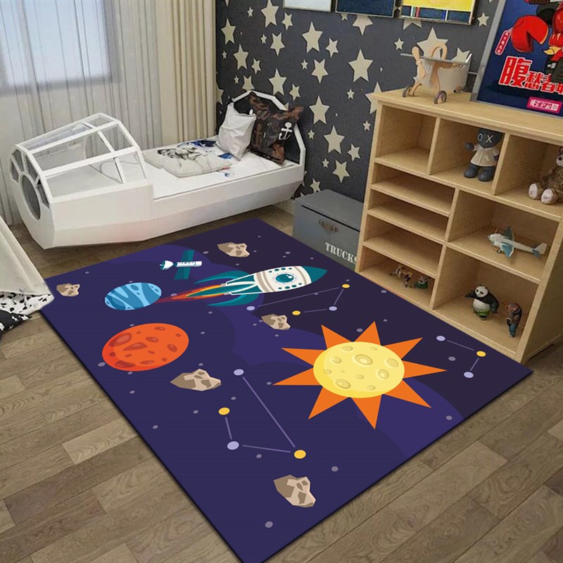 可水洗卡通儿童房客厅地毯少女满铺卧室床边家用宝宝游戏爬行地垫
