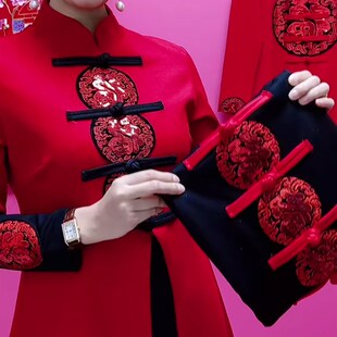 大码 中国风衣服时尚 裙 过年喜庆女装 本命年红色连衣裙秋冬2021新款