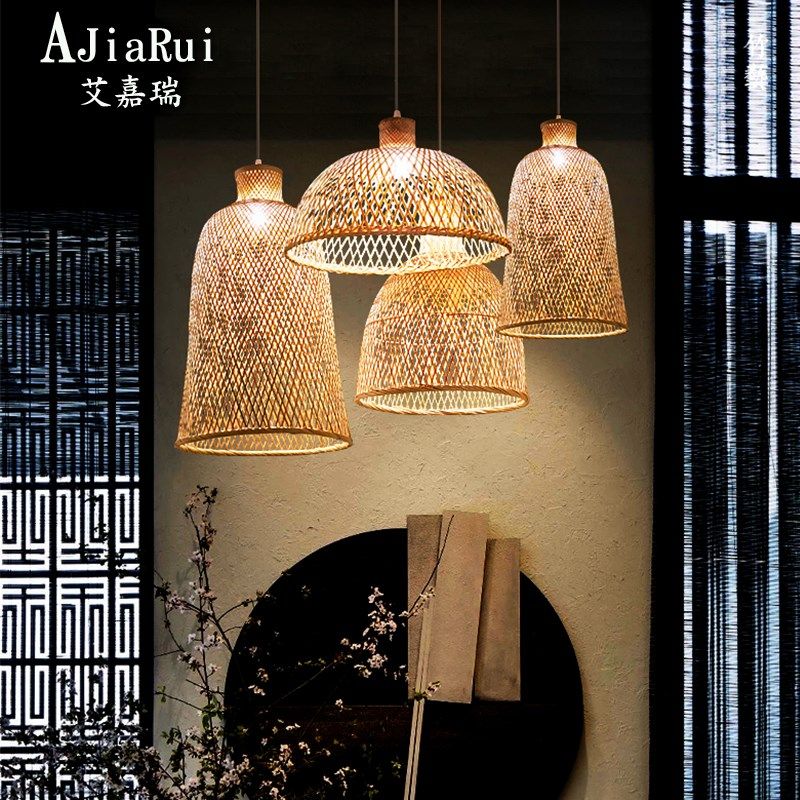 中式竹编吊灯禅意茶楼民宿客栈酒店大堂楼梯间灯餐厅藤艺竹艺灯,家装灯饰光源,客厅吊灯,淘宝优惠券,粉丝福利购,淘宝优惠卷
