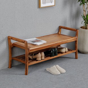 凯的 新中式实木换鞋凳 乌金木家用入户门穿鞋凳可坐长条凳储物凳