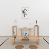 新中式 条台免漆玄关桌原木设计简约条案供桌佛台香案禅意平头案