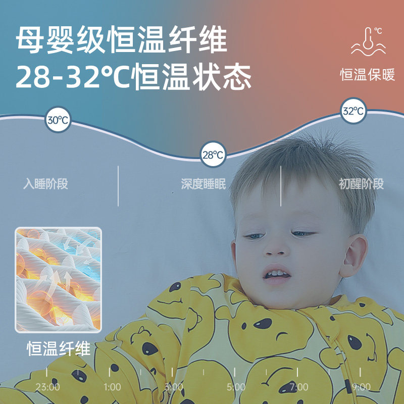 宝宝睡袋婴儿春秋款恒温新生儿童防踢被子神器防冻秋冬款加厚包脚