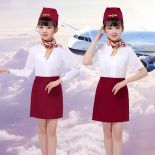 儿童空姐机长服男女童空少飞行员制服高铁乘务员马甲职业演出服装