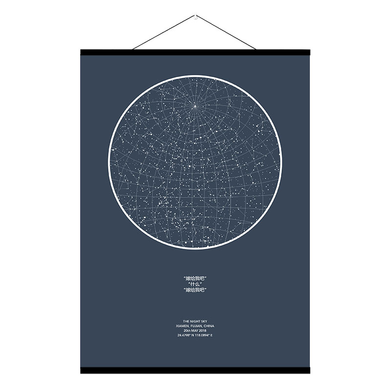 出生当晚星空图星座画创意生日礼物情侣装饰画挂画定制礼品送女生