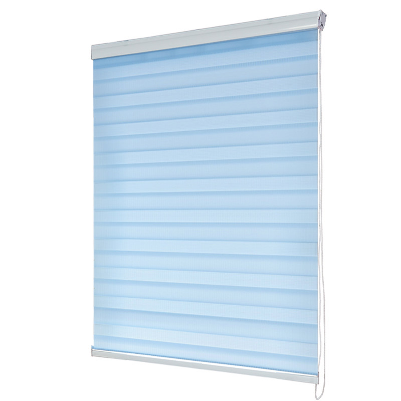 卷帘韩式柔纱帘加厚双层办公室百叶窗帘卧室厨房阳台免打孔遮光帘