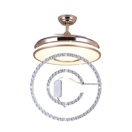 风扇灯led灯芯吊扇灯替换光源电扇灯专用改造配件圆形磁吸灯板