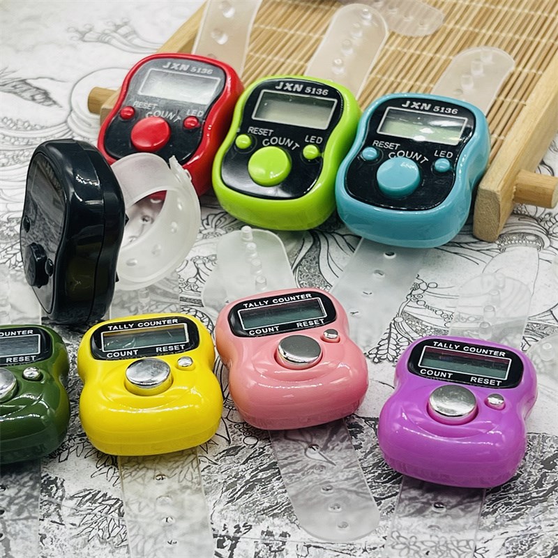 电子计数器手指环10个一份手按数显大屏夜光显示点数器工具戒指