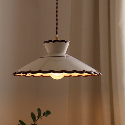 法式中古风手绘陶瓷吊灯餐厅床头玄关吧台过道日式复古奶油风灯具