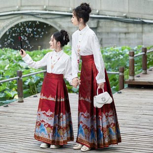 容华集马面裙套装女童新中式国风母女亲子装唐装儿童汉服春秋新款