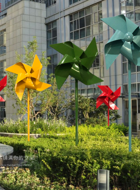 会转铁艺大风车雕塑创意户外旅游景点定制装饰摆件园林金属工艺品