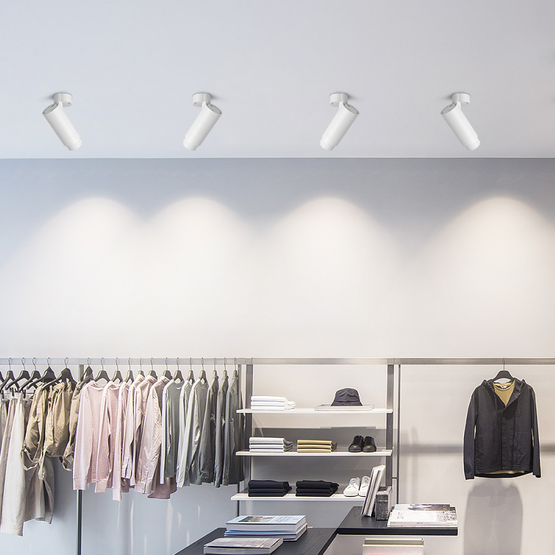 led明装射灯变焦可调角吸顶式商用背景墙服装店饭厅单个聚光射灯