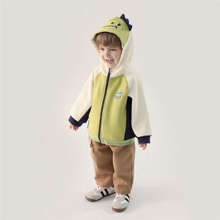 【寒极绒】儿童外套秋冬季男童加绒保暖连帽外衣女童加厚宝宝上衣