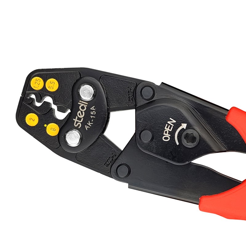 司特力裸端子压线钳铜鼻子压接钳闭口端子钳电工专用压线钳11寸