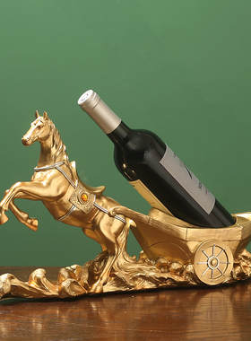 欧式马车红酒架摆件创意家居软装工艺品乔迁新居礼品客厅酒柜装饰