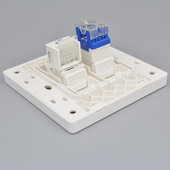 大板86双口网络电话信息面板二位千兆六类电脑网口语音插座1网1电