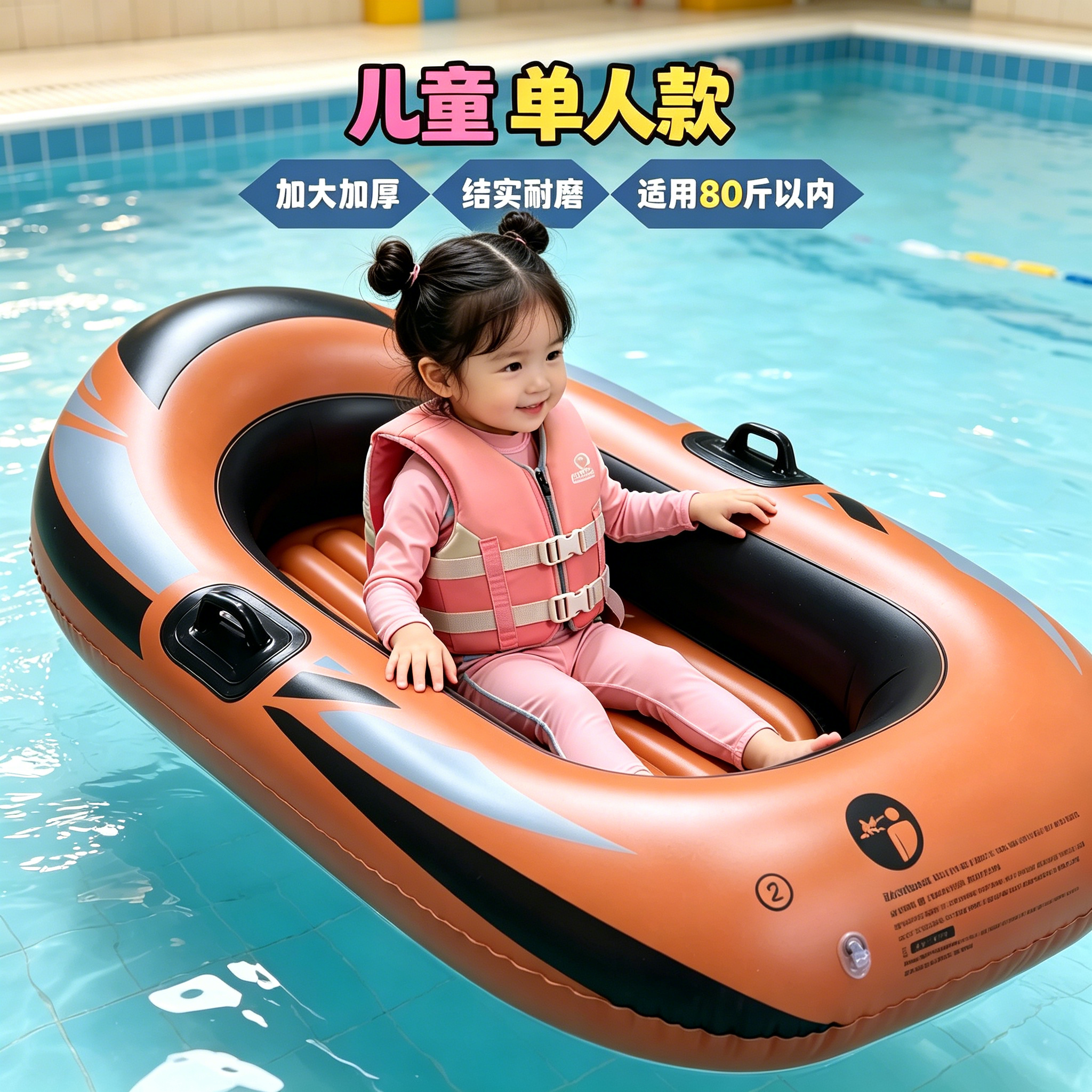 儿童皮划艇水上充气小船橡胶艇