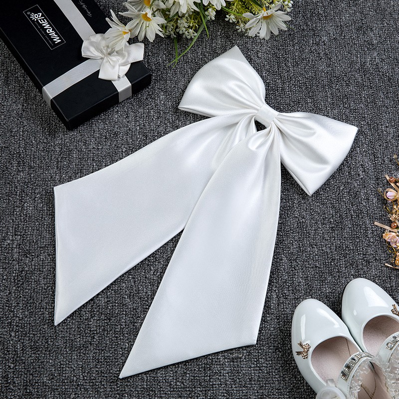 儿童蓬蓬裙蝴蝶结礼服搭配蝴蝶结配件公主裙蝴蝶结白色缎面蝴蝶结