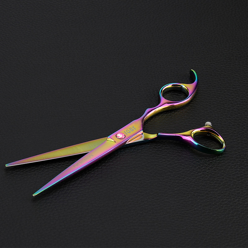 TOBY彩钢炫彩宠物美容剪刀直剪牙剪弯剪7寸7.5寸8寸9寸狗毛剪