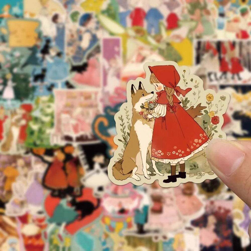 50张童话故事贴纸卡通可爱少女心手机保护壳笔记本装饰水杯防水贴