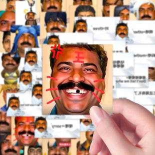 138张印度阿三梗图贴纸搞笑沙雕网络热梗印度人头像贴画手账装饰