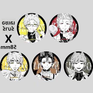 排球少年镭射吧唧西谷夕月岛萤宫侑宫治胸针二次元周边徽章礼品